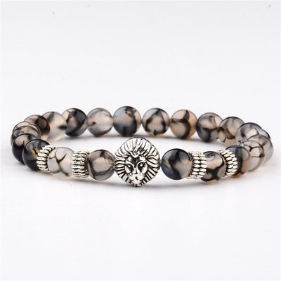 Perles de pierre naturelle Agat Bracelet Lion