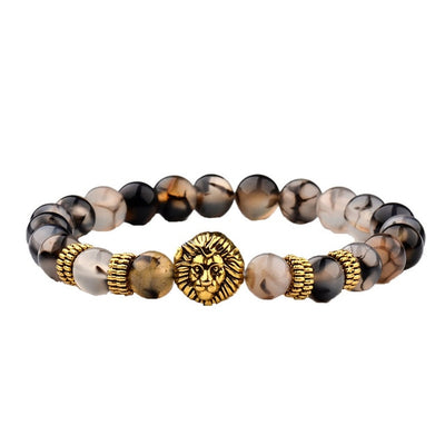 Perles de pierre naturelle Agat Bracelet Lion